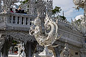 Famous Thailand temple or white temple, Wat Rong Khun,at Chiang Rai province, northern Thailand. 